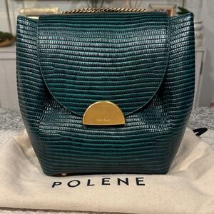 Polene Numero Un Crossbody Green Textured
